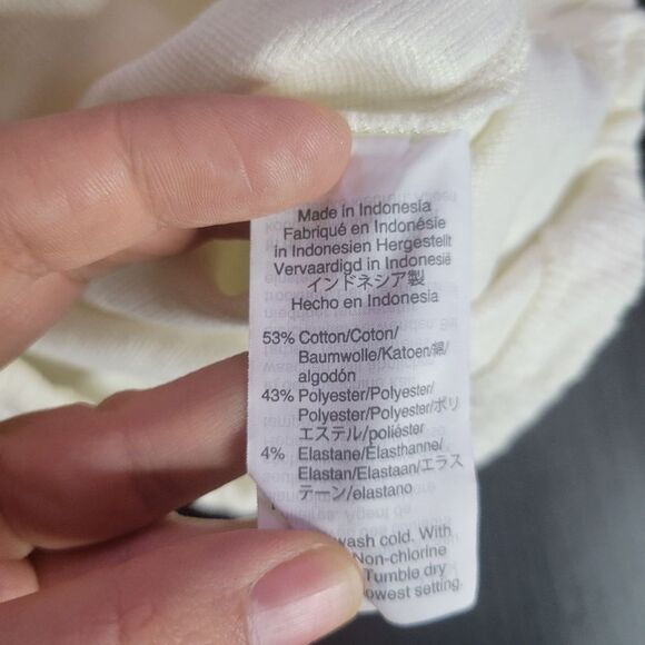 Madewell off shoulder  Cream Off Shoulder knit Tie Waist Cap Sleeve small - Picture 4 of 7